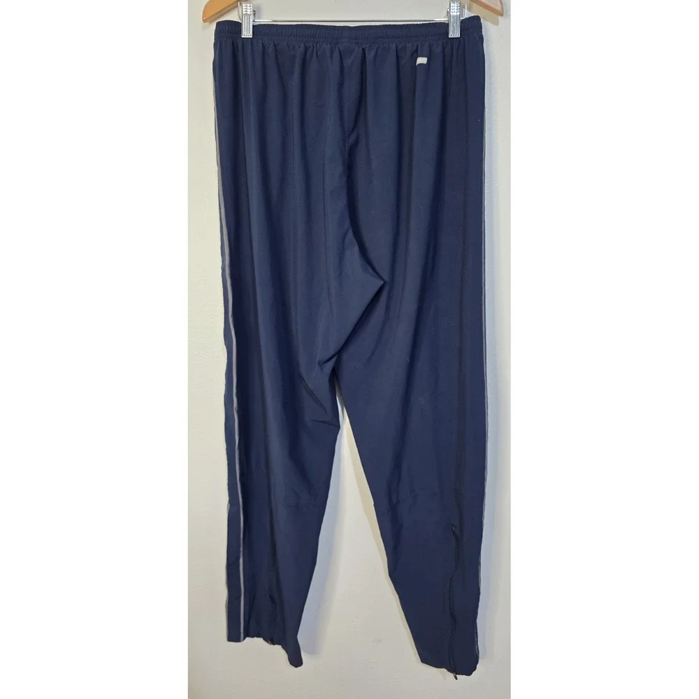 Vintage 90's Nike Nylon Blue Track Pants‎ Sweatpants Men XL Swoosh Zip Ankle